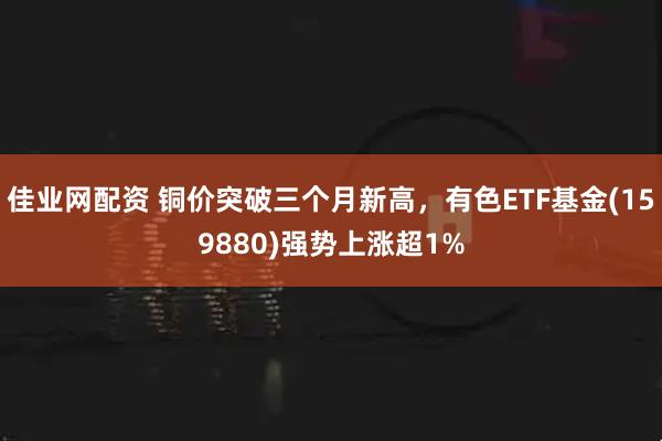 佳业网配资 铜价突破三个月新高，有色ETF基金(159880)强势上涨超1%